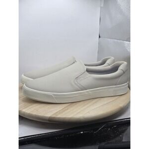 Men's Size 12.5 - Keds Black/White Low Top Slip-On‎ Leather Sneakers Rubber Sole